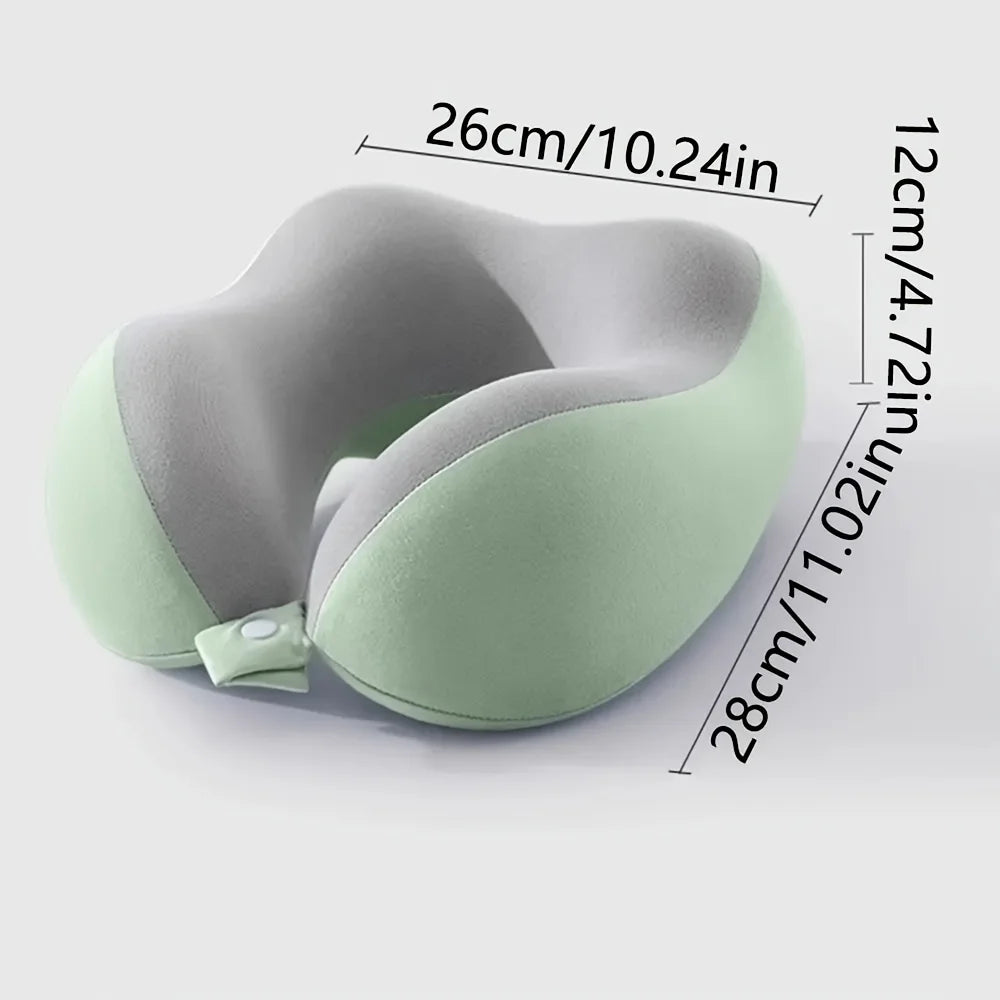 U-Shaped Neck Pillow – Ergonomic Travel & Office Nap Support Travel Neck Pillow Zpaxo green