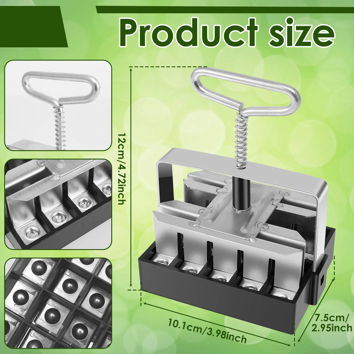 3/4inch Handheld Seedling Soil Blocker Soil Block Maker Stainless Steel Seedling Nursery Tool Durable Soils Blocking Sowing Tool Zpaxo Clod maker