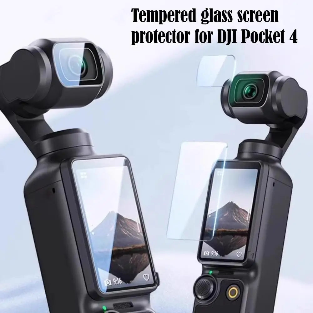 DJI OSMO Pocket 4 Tempered Glass Screen & Lens Protector 2-Pack Camera Screen Protector Zpaxo