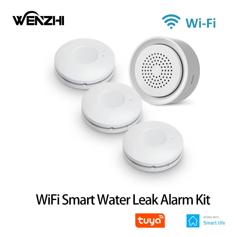 Wifi Water Leak Leakage Sensor Flood Detector With Siren Alarm Kit Battery Powered Tuya Smart Life App Control Home Automation Zpaxo China Mainland
