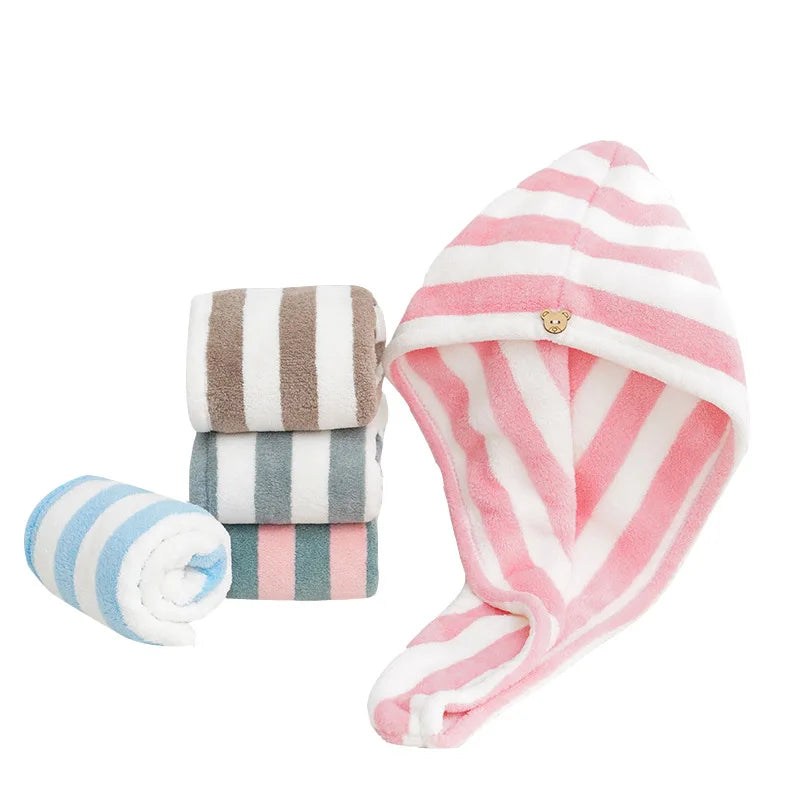 Microfiber Hair Towel Wrap Thickened Coral Velvet Cationic Dry Cap