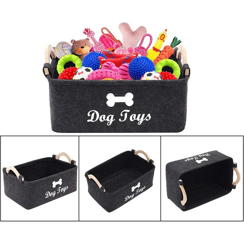Pet dog toy felt storage box home storage basket dirty clothes storage bag storage basket Pet dog toy felt storage box Zpaxo