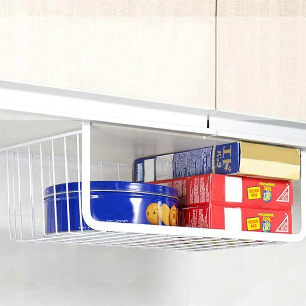 1PC Iron Hanging Mesh Basket Closet Desk Organizer Wire Bookcase Shelf Rack for Cupboard under Storage Solution Zpaxo