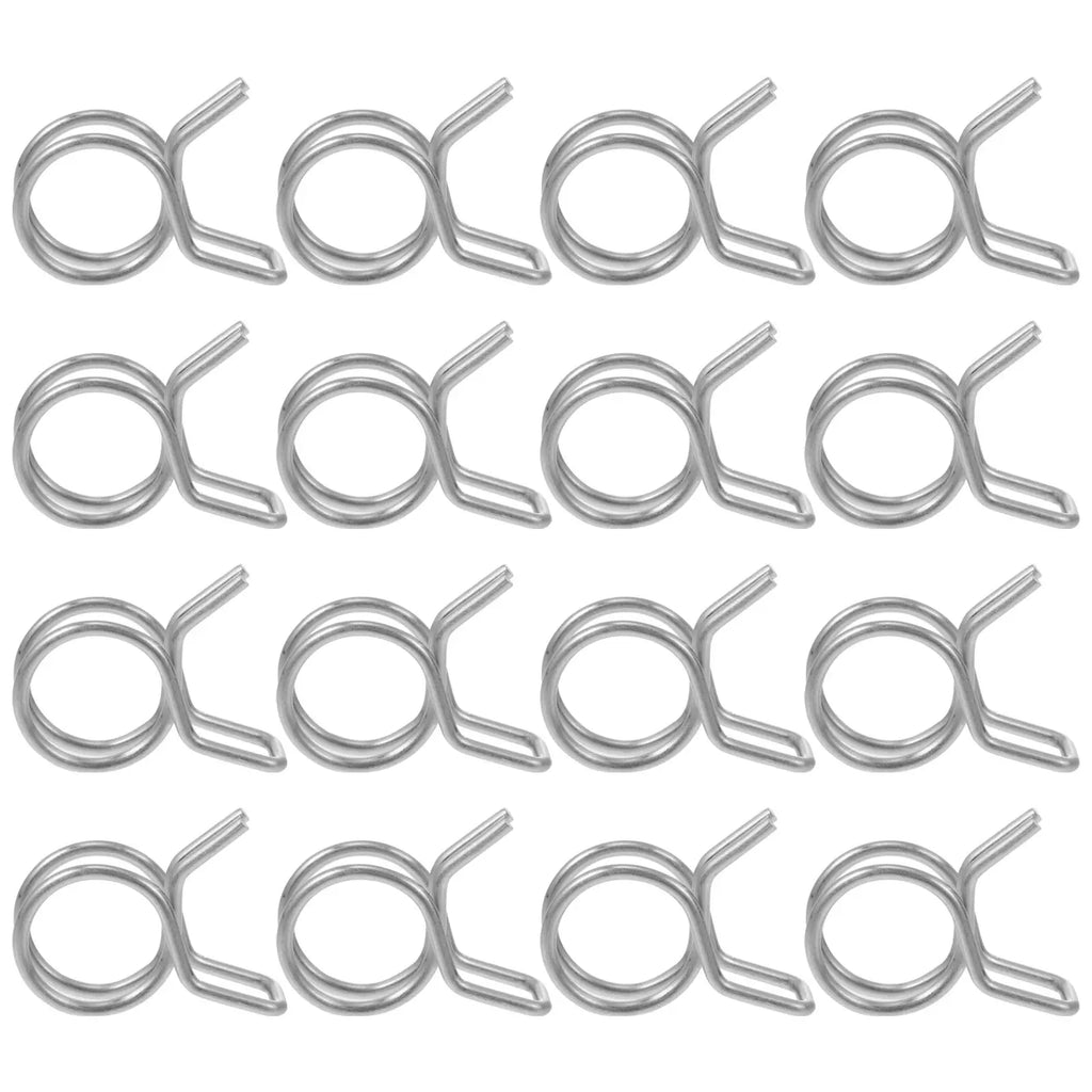 100Pcs Stainless Steel Clamp Strong Wear Resistant Hose Spring Clip for Garden Irrigation Water Pipe Air Fuel Vacuum Tube Zpaxo