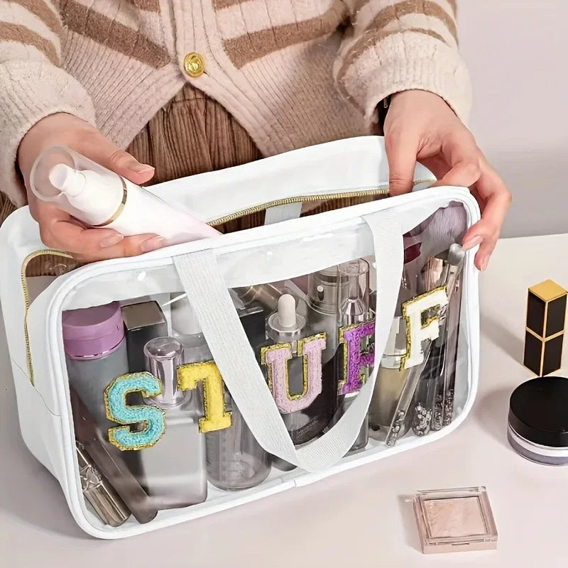 Pu Frosted Clear Makeup Box Waterproof Travel Toiletry Bag Large