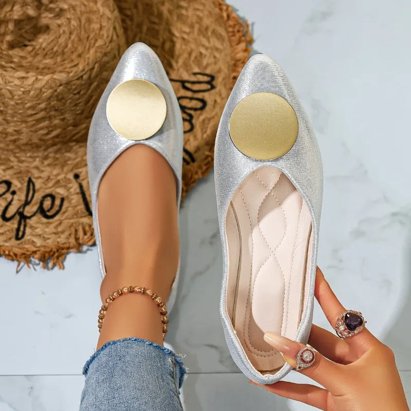 Spring Autumn Women's Pointed Closed Toe Solid Comfortable Single Zpaxo