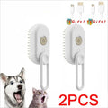 Cat Dog Pet Spray Massage Brush One Button Steam Spray Folding Rotatable Floating Hair Bath Hair Removal Brush Comb Zpaxo 2pcs-white