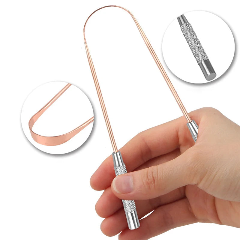 Pure Copper Tongue Scraper – Bad Breath & Oral Care Tool Tongue Scraper Zpaxo