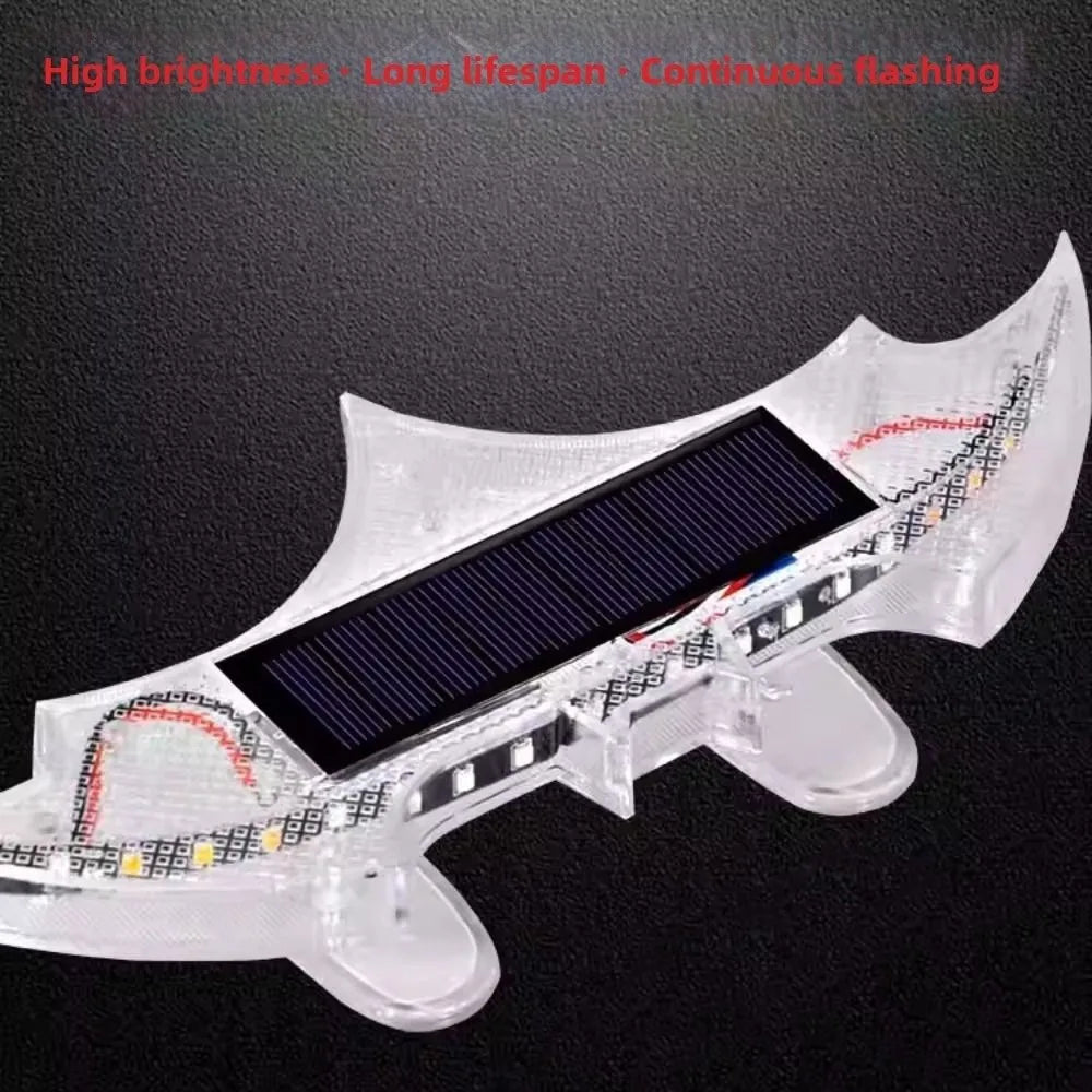 Bat-shaped Solar Car Tail Light Safety Waterproof Flashing Warning Zpaxo