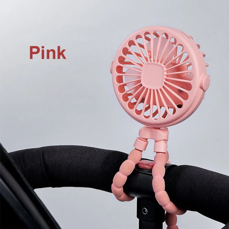 Mini Octopus Fan 360 Rotate Flexible Tripod Cooler Stroller Bike Zpaxo Pink