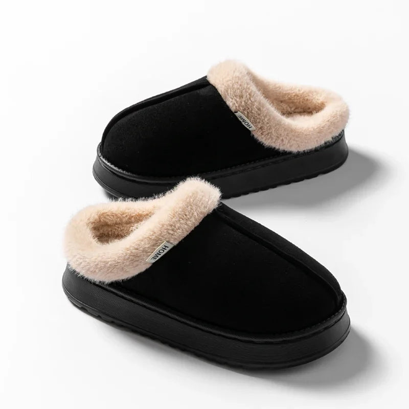 Women Fluffy Slippers Autumn Winter Indoor EVA Thick Sole Anti-slip