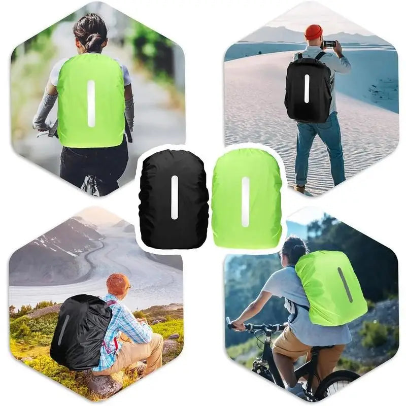 Reflective Waterproof Backpack Rain Cover Outdoor Sport Night Cycling Safety Light Rain Cover Case Bag Outdoor Camping Hiking Zpaxo