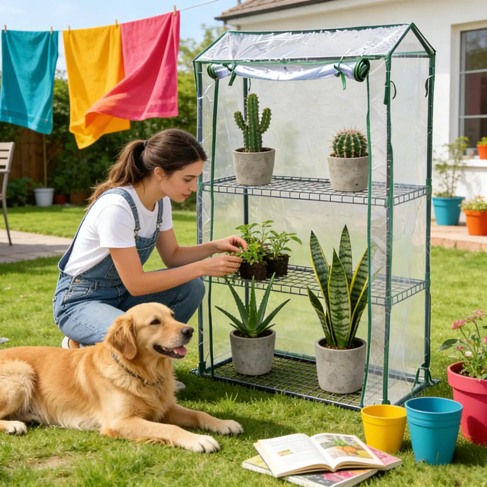 Greenhouse Cover PVC Clear Breathable Foldable Waterproof Heavy Duty