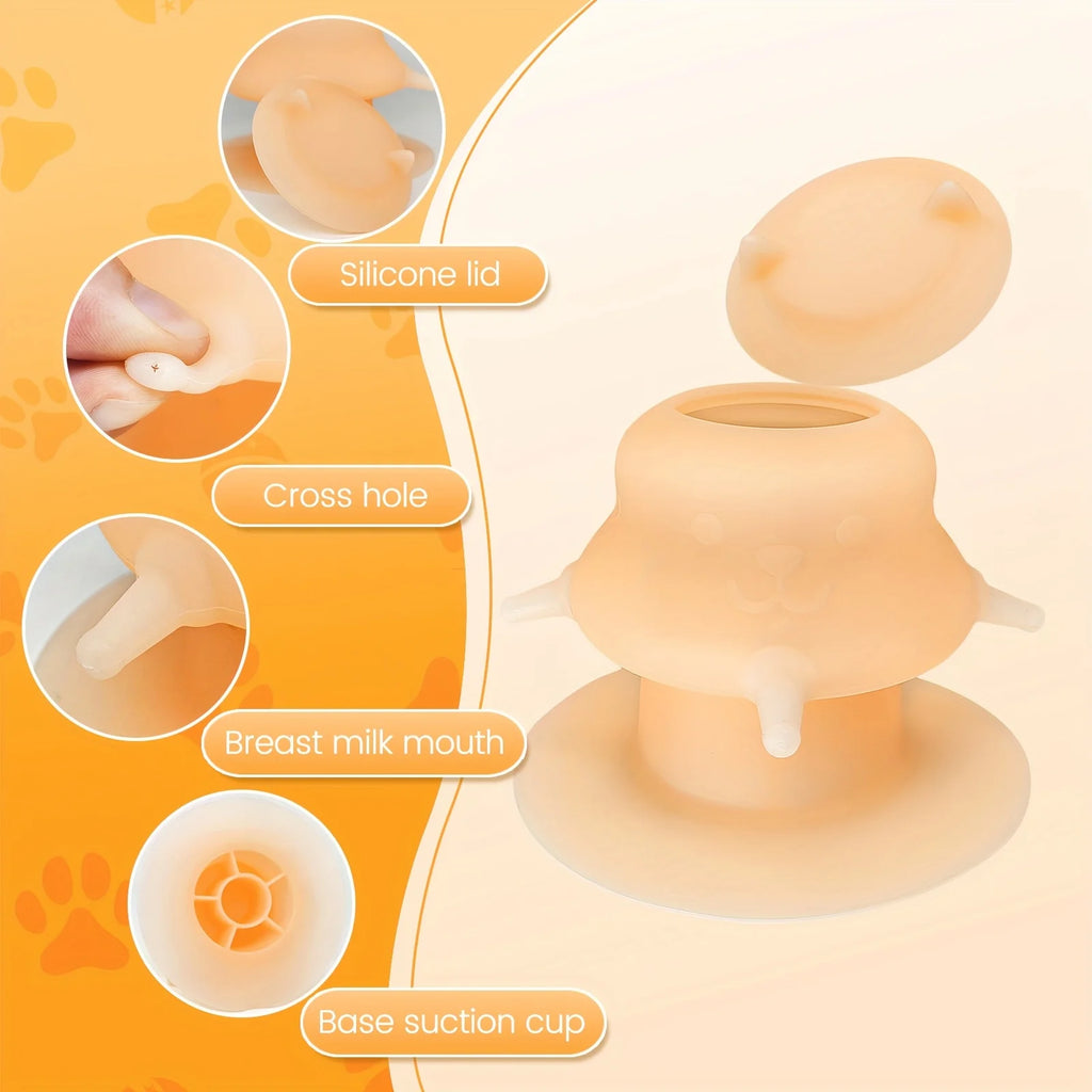 Kitten Feeding Bottle Set – 7.78 oz & 4 Silicone Nipples