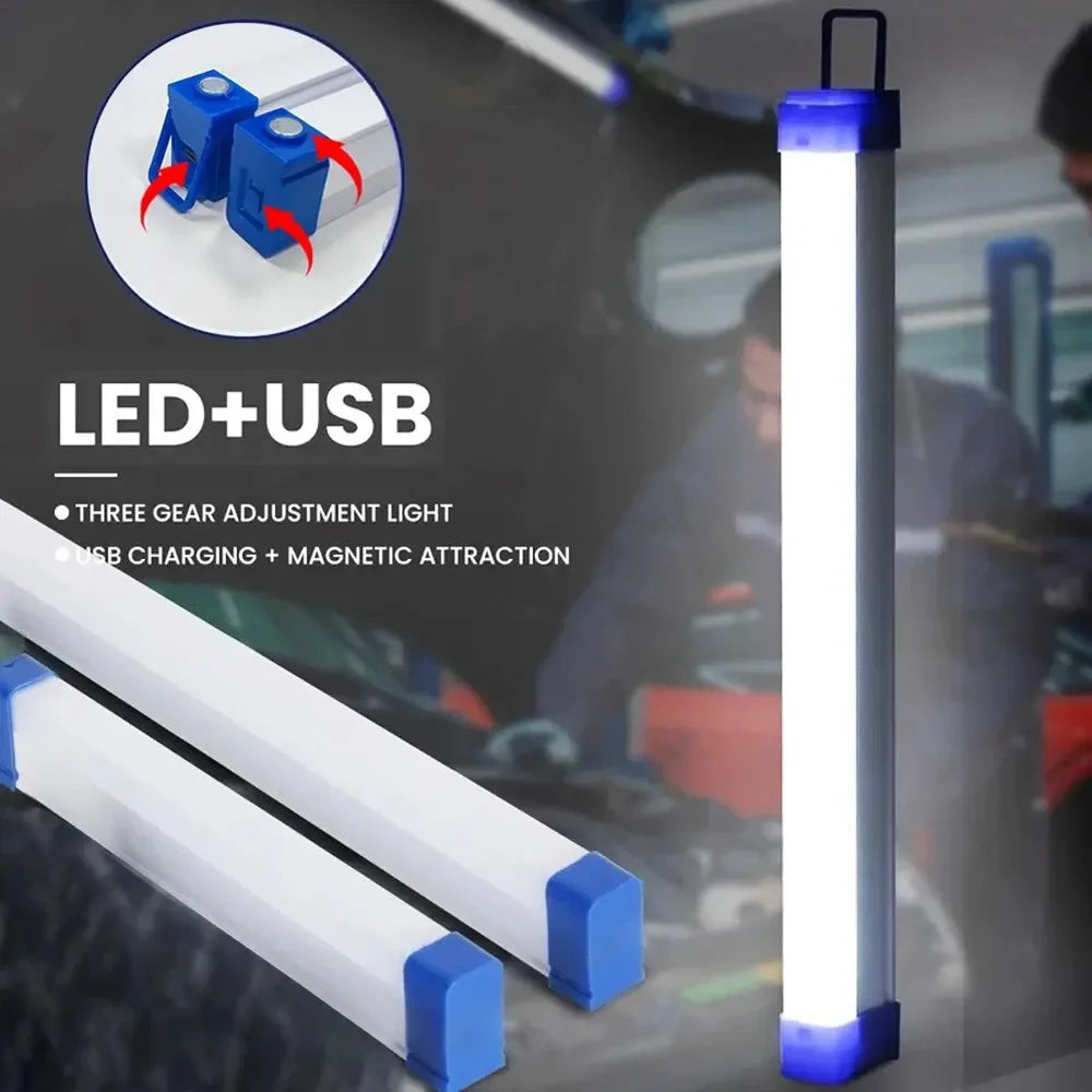30CM LED Rechargeable Tube Light – Magnetic Camping & Emergency