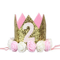 Baby Birthday Party Hat Crown 1 2 3 Year Girl Princess Headband Kids