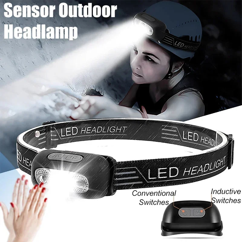 ESMARTER Mini LED Headlamp – Motion Sensor & USB Rechargeable