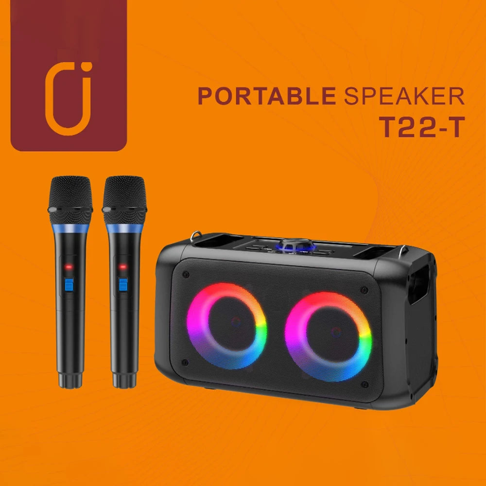 T22 Portable Bluetooth Speaker Led Light Outdoor Dual Wireless