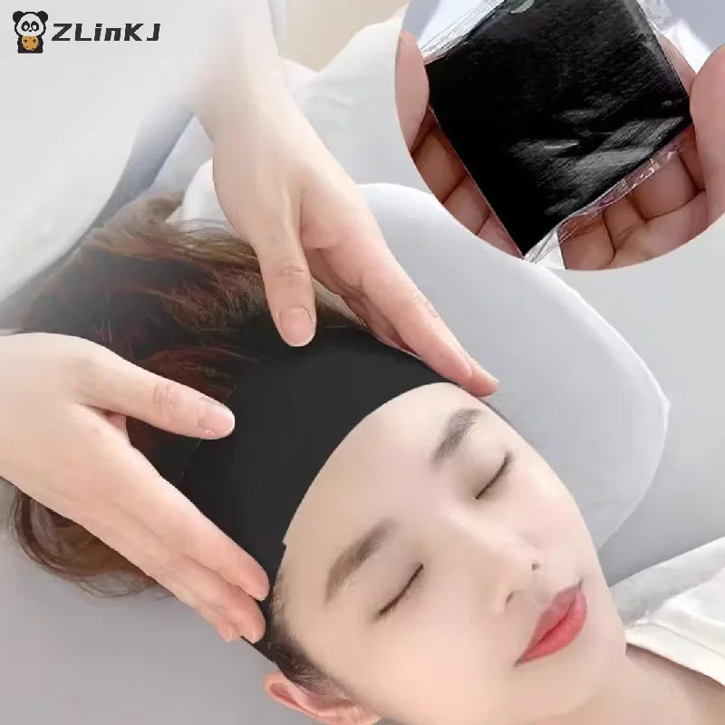 ▶10/50/100pcs Disposable Headbands Spa Salon Facial Headband Black White Pink Elastic Adjustable Magic Tape Skincare Accessory Zpaxo