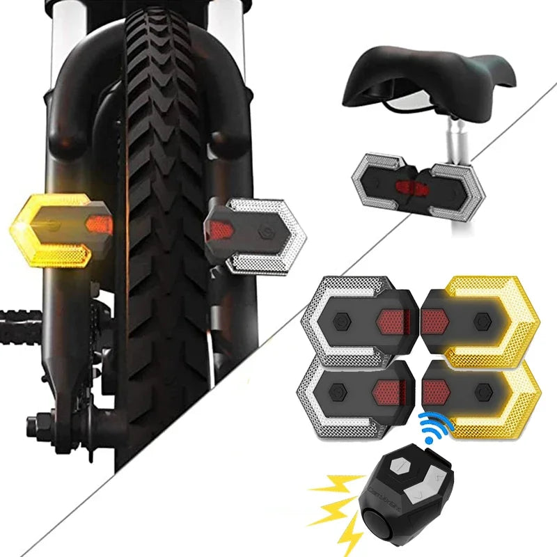 Cycling Bike Turn Signal Light Electronic Bell Horn LED Bicycle
