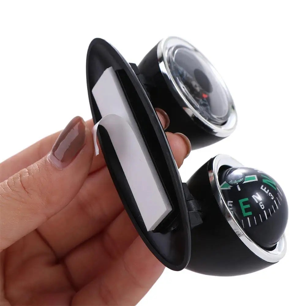 Dashboard Guide Ball Car Compass Navigation Tools Auto Ornament Vehicle Compass Direction Plastic Car Thermometer Zpaxo