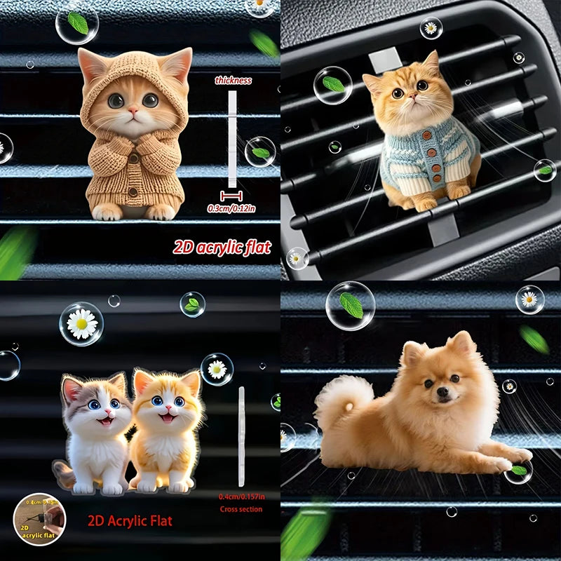 Car Air Vent Clip Aroma Diffuser – Cute Acrylic Animal Design