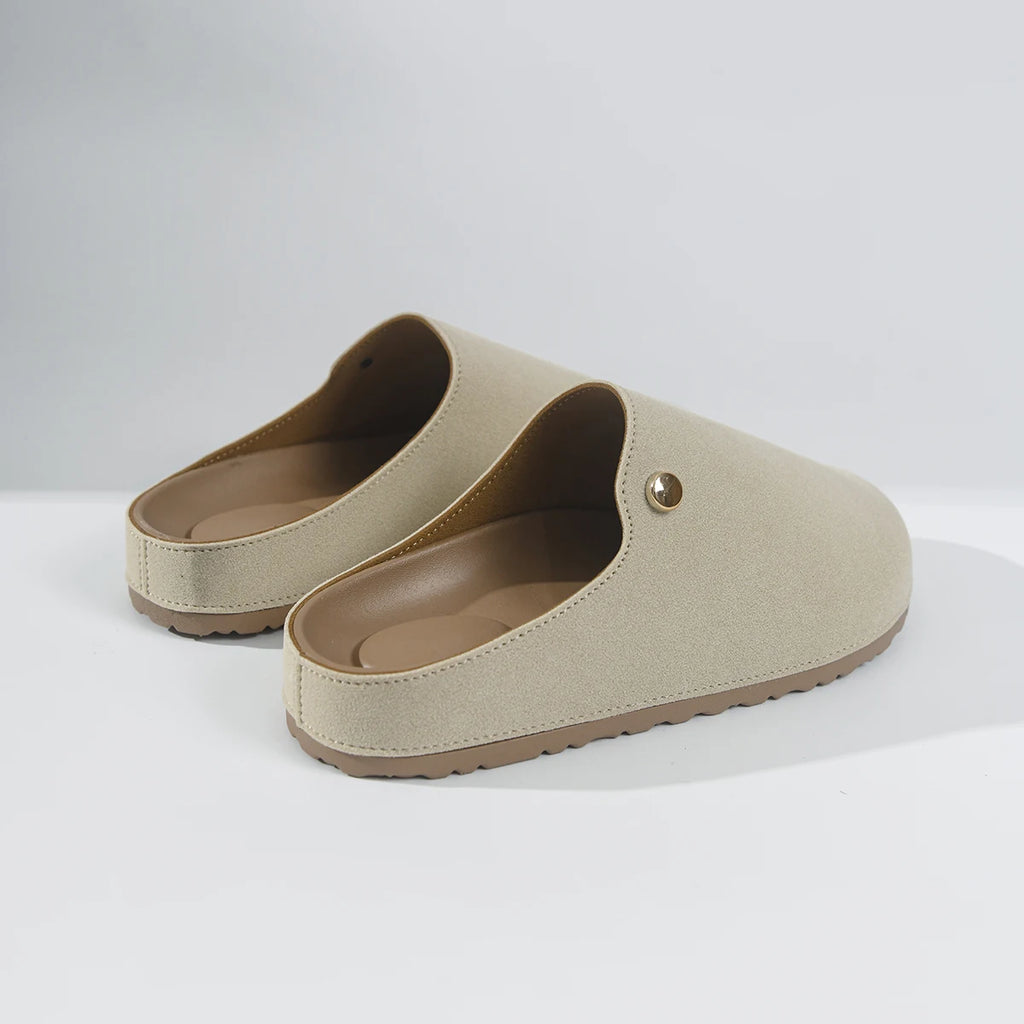 Women Flat Bottom Sports Slippers Casual Slip-on Sandals Comfortable Zpaxo Khaki 38-39