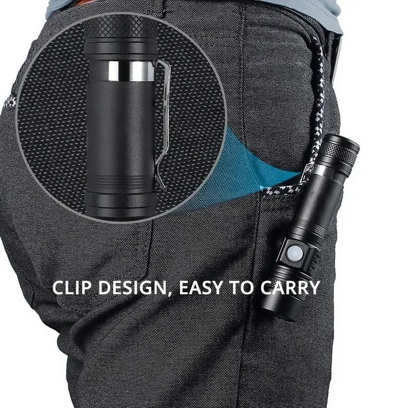 1000LM T6 LED Tactical Flashlight | Type-C Rechargeable Zoomable