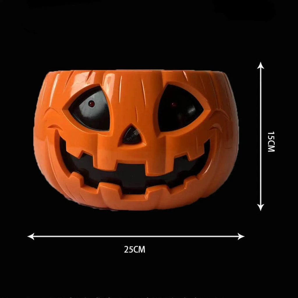 Halloween Pumpkin Candy Bowl Glow in The Dark Halloween Electric Toy for Home Outdoor Indoor Garden Holiday Party Decoration Zpaxo