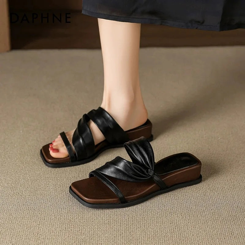Beach Square Open Toe Comfortable Fashionable Casual Vintage Soft Zpaxo