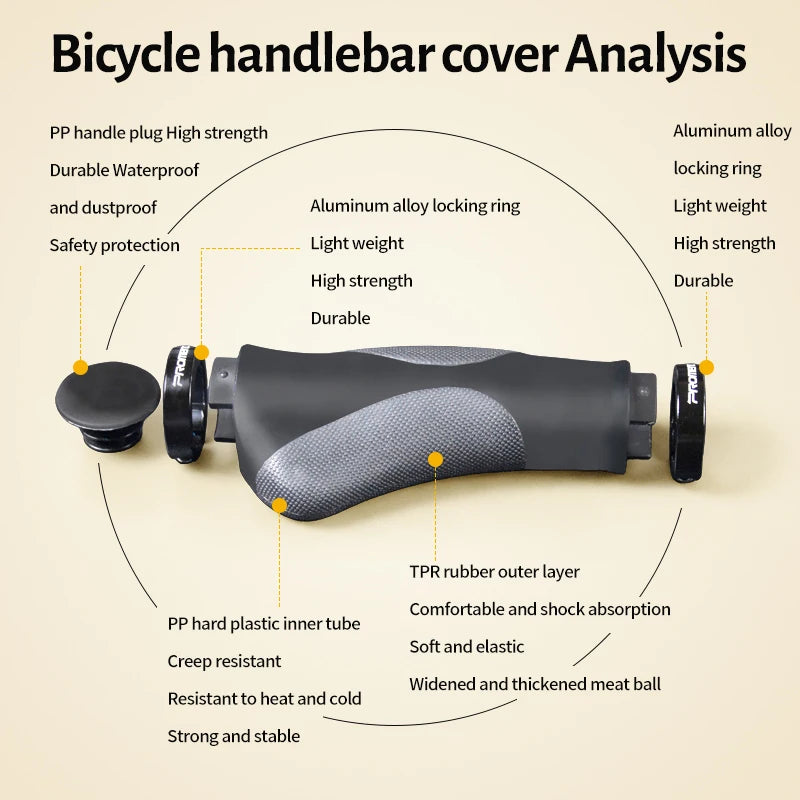 Bicycle Handlebar Grips TPR Rubber Comfy City Mountain Bike Scooter