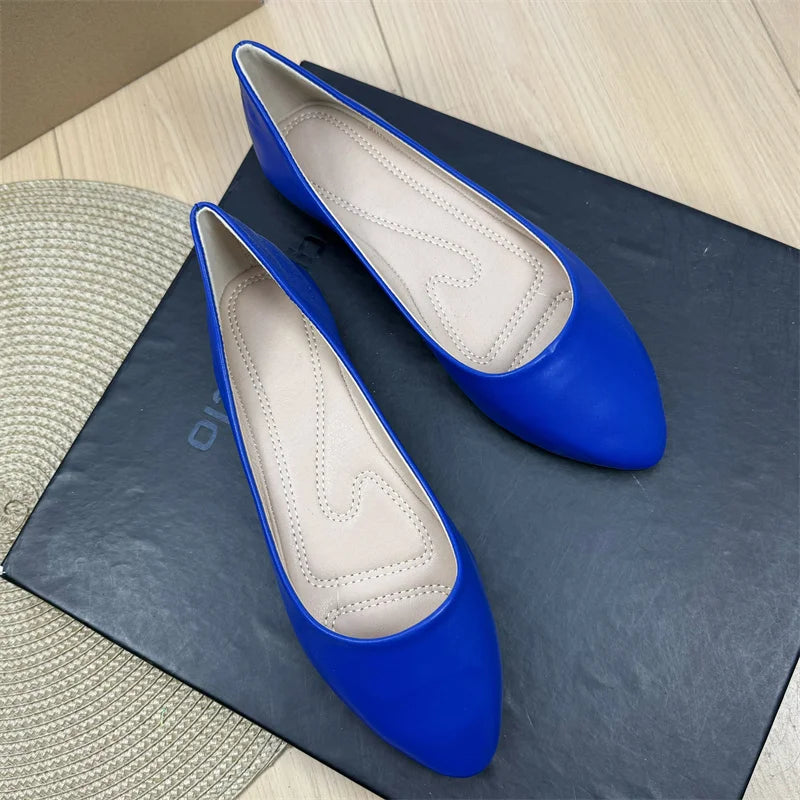 Flat Shoes for Women Spring and Autumn 2025 New Shallow Mouth Pointed Toe Boat Shoes Plus Size Women's Shoes Zapatos De Mujer Zpaxo