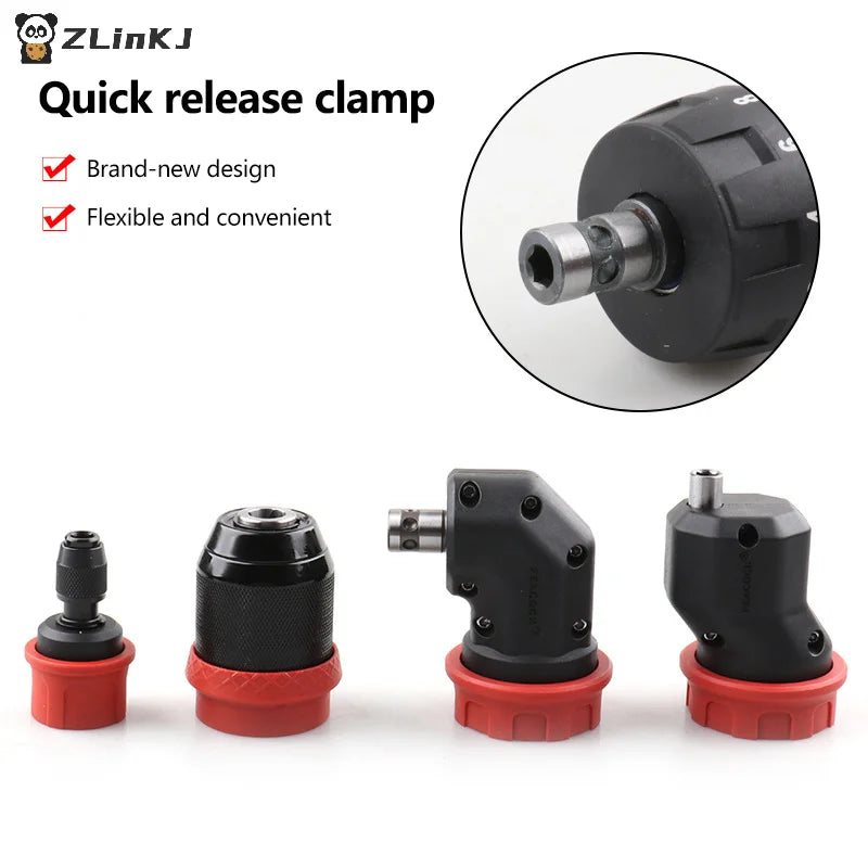 ▶1Pcs Quick-Release Drill Conversion Chuck For 6.35mm Hex Bits Compatible With Corded And Cordless Electric Drills Zpaxo