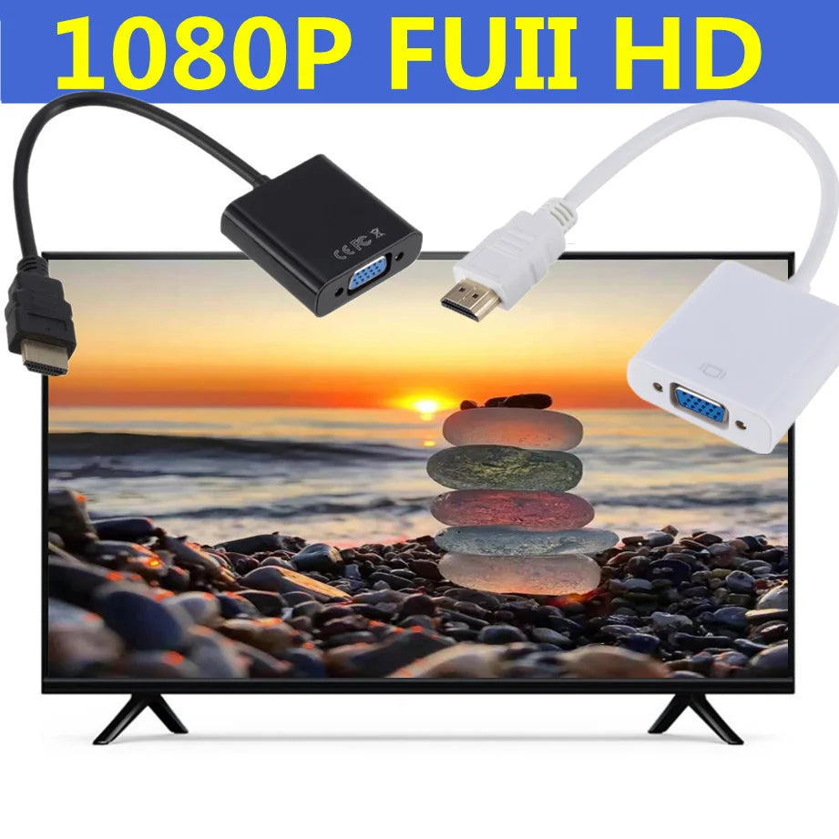 1080P HDMI-compatible To VGA Adapter HDTV Male To VGA Female VGA Adapter With Audio Power Supply For PS4 PC Laptop TV Projector Zpaxo
