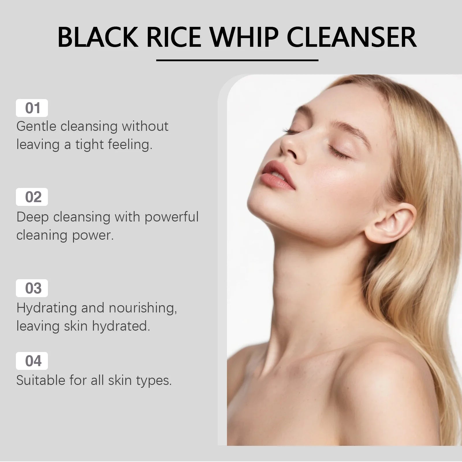 Black Rice Exfoliating Facial Cleanser – Pore & Oil Control 100g Facial Cleanser Zpaxo