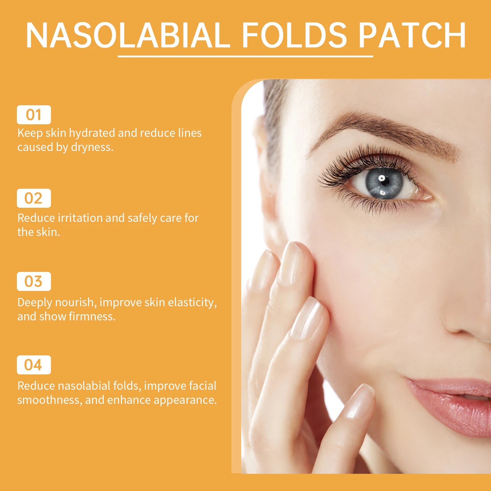 Nasolabial Folds Patches – Collagen & Hyaluronic Acid Anti-Wrinkle Anti-Wrinkle Facial Patch Zpaxo