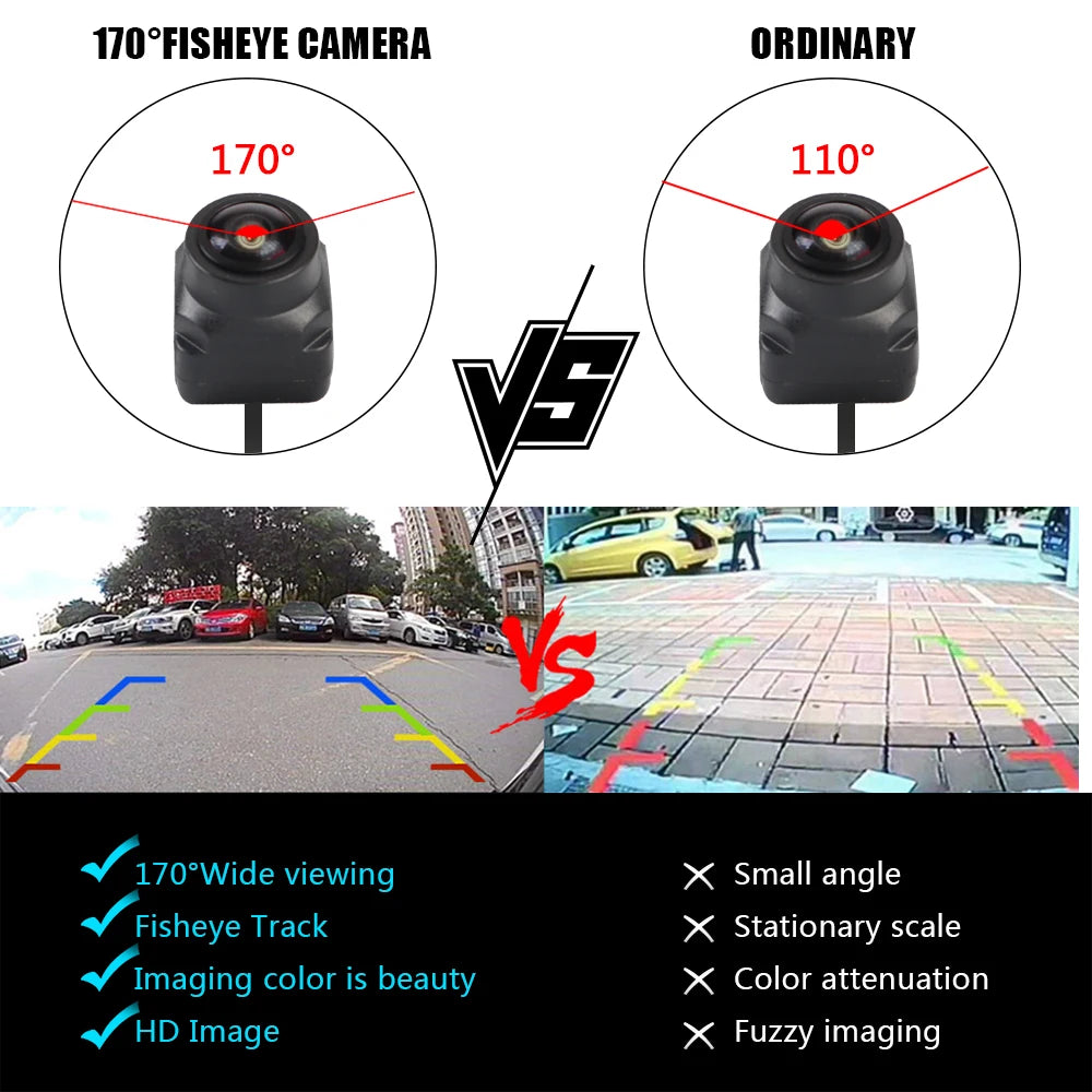 CCD Car Camera Definition AHD Fisheye Lens 1280x1080P 170 Wide Angle