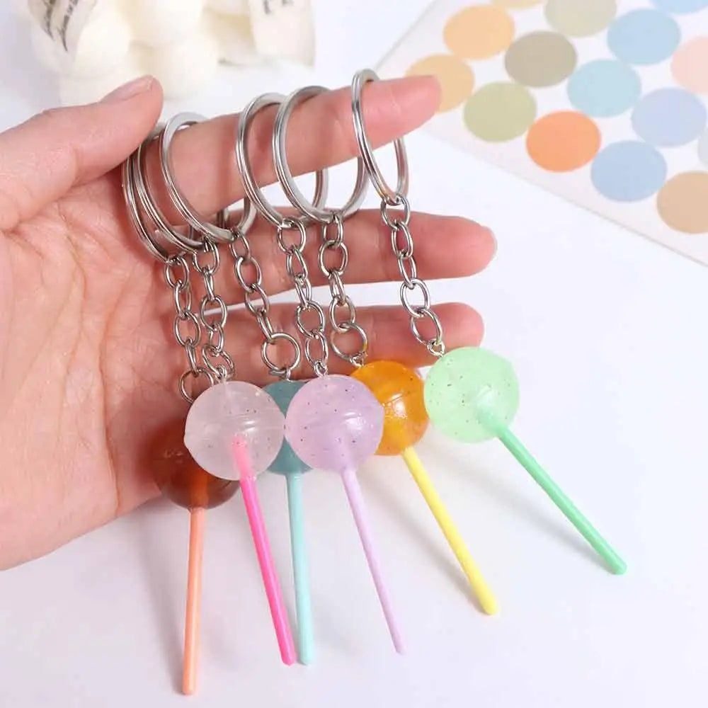 Lovely 3D Food Lollipop Keychain Transparent Bag Ornaments Simulation Zpaxo