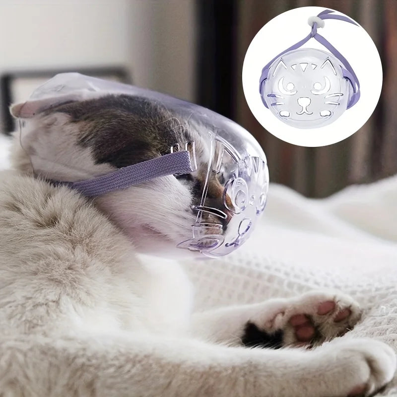 Cat Reusable Mask Grooming Prevent Biting Chewing Comfortable Safe Zpaxo