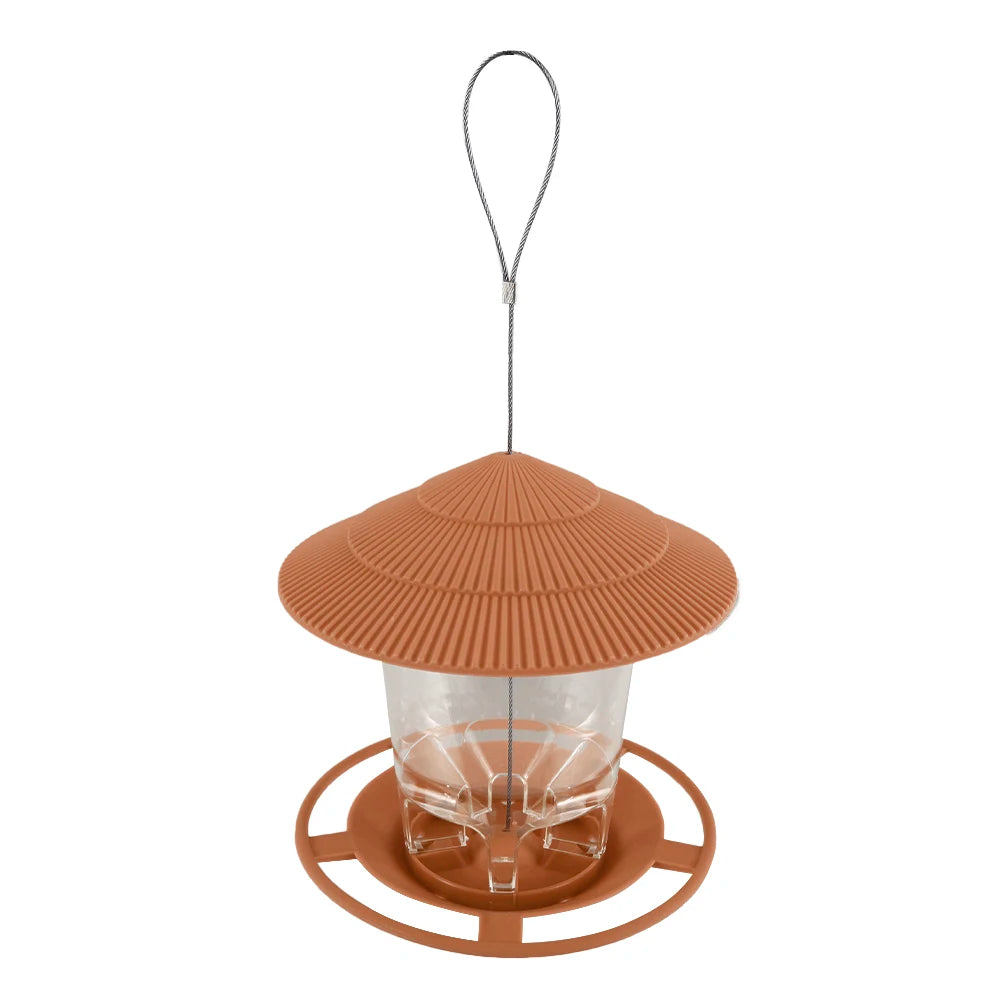 Bird Feeder Automatic Foot Feeding Tool Outdoor Bird Feeder Hanging Nut Feeding Multiple Hole Dispenser Holder Food Container Zpaxo Brown