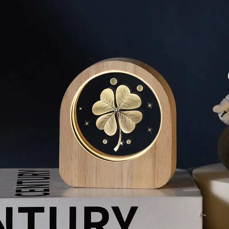 Creative Wooden Luminous Base 3D Carved Crystal Ball Desktop Decoration Gift Small Night Light Bedside Office Decoration Gift Zpaxo 04
