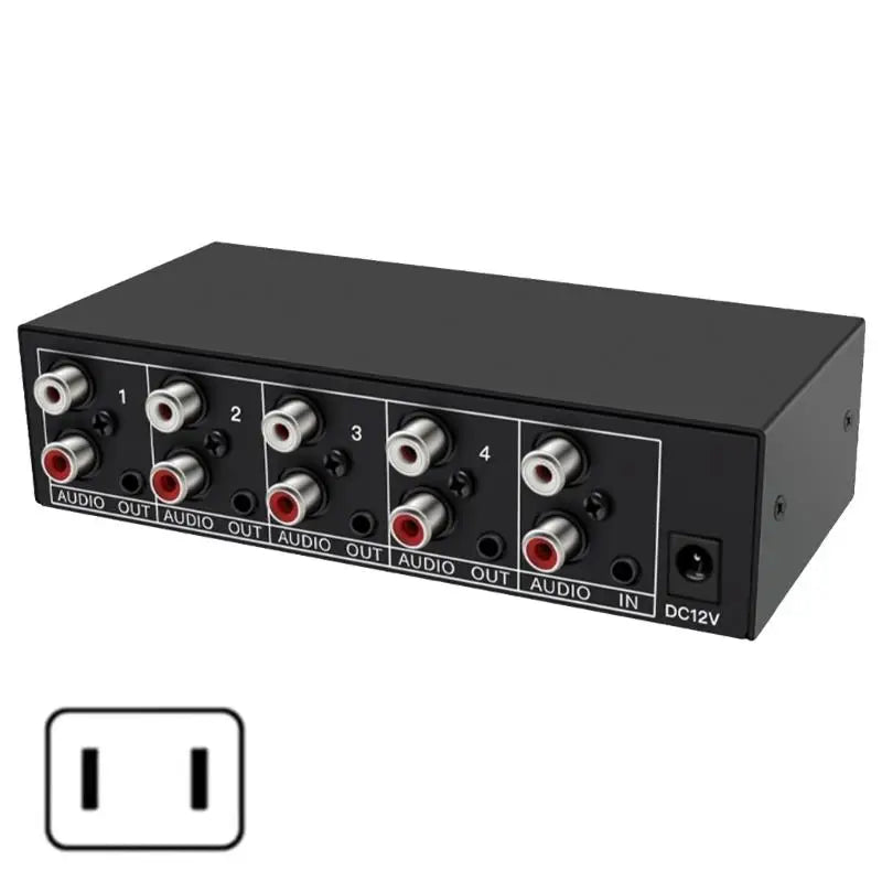652F AV L R Audios Splitter Box 1 Input 4 Outputs Home Theater Studio Zpaxo