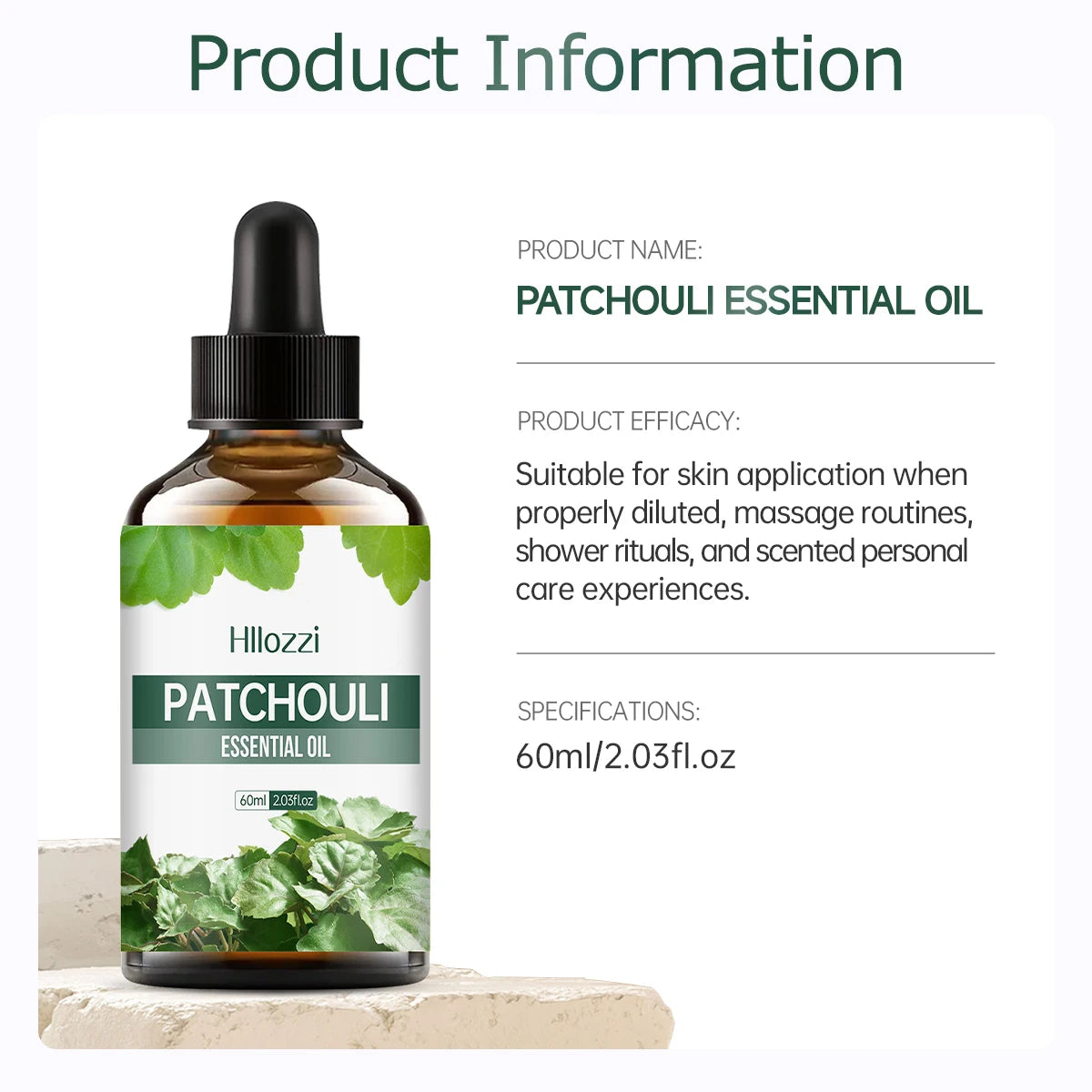PATCHOULI ESSENTIAL OIL a high-quality moisturizing nourishing massage oil with a refreshing scent, suitable for all skin types Zpaxo