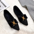 Flats Shoes for Women 2024 New Autumn Pointed Flat Mink Fur Winter Shoes Velvet Women's Loafers Ladies Shoes Plus Size 41 42 43 Zpaxo Black 41