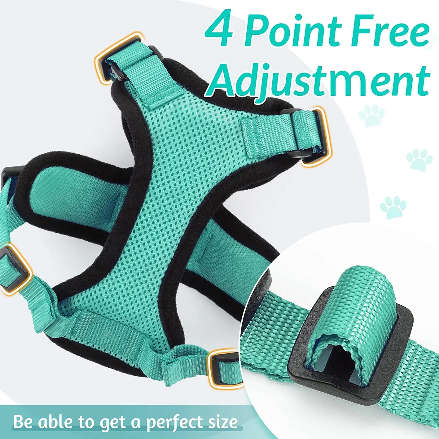 Cat Harness and Leash for Walking, Escape Proof Soft Adjustable Vest Harnesses for Cats, EasyControl Zpaxo