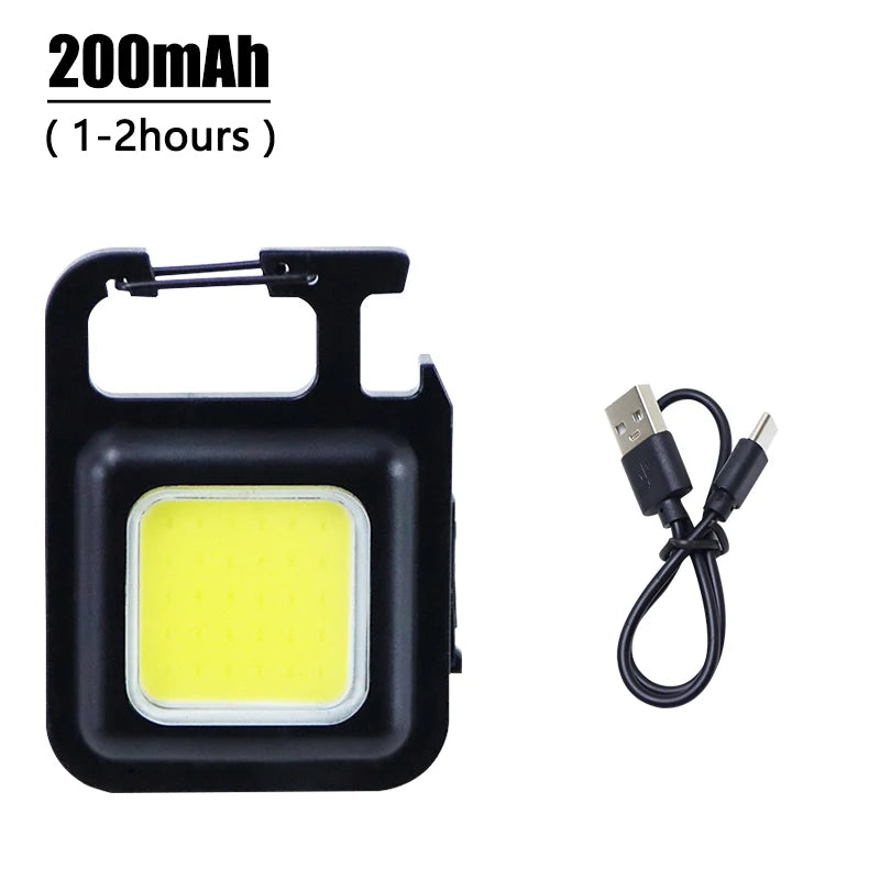 Multi-function LED Portable COB Bright Self Defense Keychain Work Zpaxo 1pcs 200mAh plastic