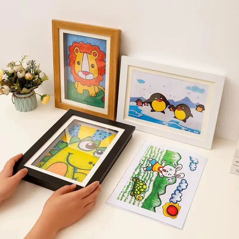 Magnetic Flip Photo Frame Oil Painting Storage A4 Children Art