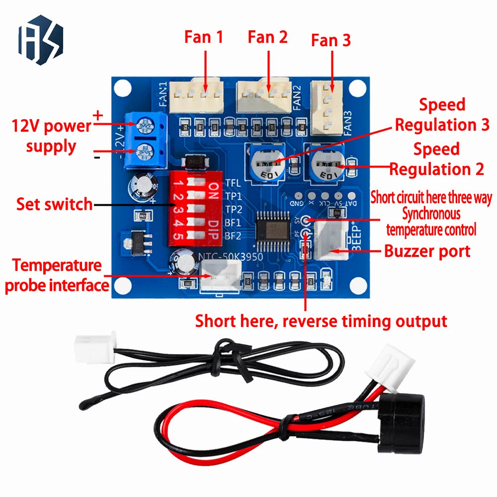 DC 12V 5A PWM CPU Fan Temperature Control Speed Controller Module Zpaxo