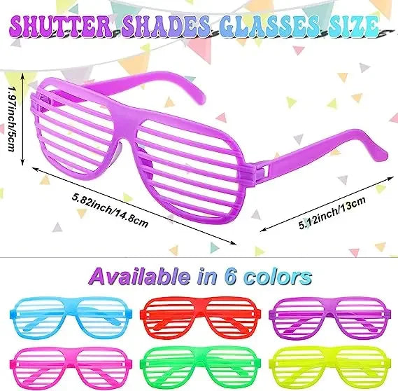 Shutter Shades Glasses Sunglasses Neon Eyewears Blinded Party Favors