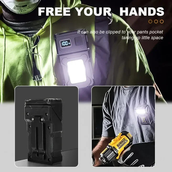 Mini LED COB Flashlight – Magnetic, USB-C Rechargeable, 8-Mode